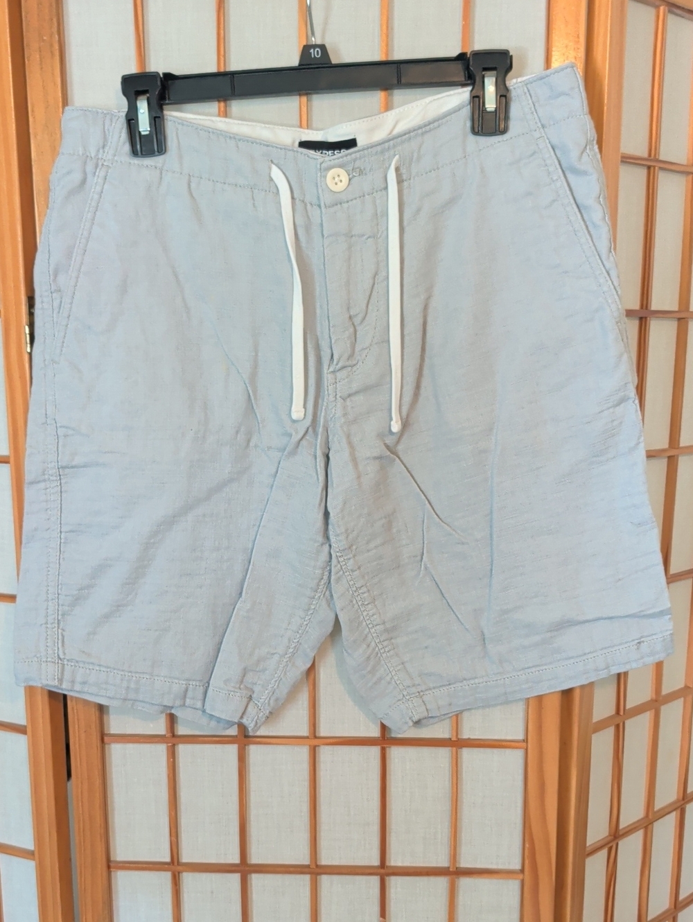 Express Light Blue Men's Drawstring Flat-Front Shorts